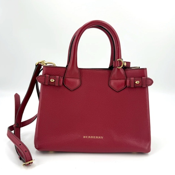 Burberry Burgundy Leather Satchel - Picture 1 of 7